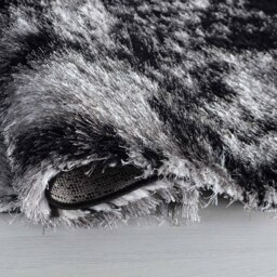Modern Soft Two Tone Shimmer Shaggy Area Rugs - Dark Grey / 60x220 cm Runner - thumbnail 2