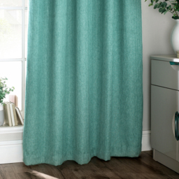 Harrison Herringbone Weave Pencil Pleat Curtain Pair - Marine Blue / 229cm - thumbnail 3