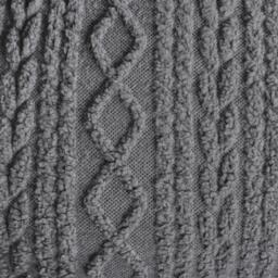 Cable Knit Fleece Duvet Set - Grey / Double - thumbnail 4