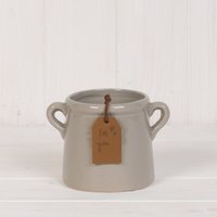 Handcrafted Small Grey Ceramic Plant pot - Grey