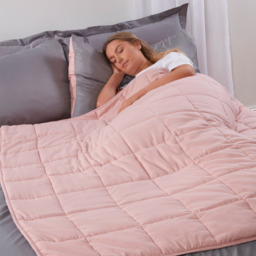 Quilted Weighted Blanket - Blush Pink / 150cm - thumbnail 3