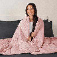 Quilted Weighted Blanket - Blush Pink / 150cm - thumbnail 1
