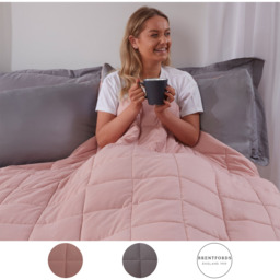Quilted Weighted Blanket - Blush Pink / 150cm - thumbnail 2