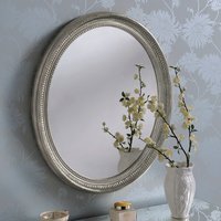Ribbed Oval Mirror Silver - Silver