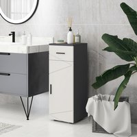 kleankin Slim Bathroom Storage Cabinet with Door and Drawer - Grey