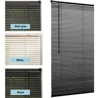 25mm PVC Venetian Blinds Windows Easy Fit - Black / 60 x 160