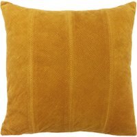 Jagger Ribbed Corduroy Cushion 45 x 45cm - Ochre Yellow / Feather