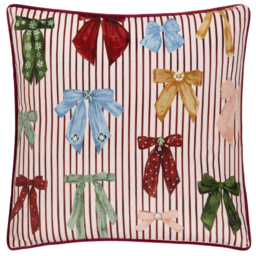 Noortje Bows Printed Cushion - Silk Pink / Polyester - thumbnail 2