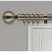 Adjustable Curtain Poles Ball End Finial - Antique Brass / 218cm - thumbnail 1
