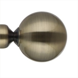 Adjustable Curtain Poles Ball End Finial - Antique Brass / 218cm - thumbnail 2
