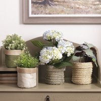 Yellow Hessian Plant Pot Cover - Yellow / 13cm