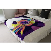 Colorful Pop Art Of Panda Blanket - Purple - thumbnail 1