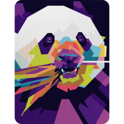 Colorful Pop Art Of Panda Blanket - Purple - thumbnail 2
