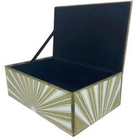 Eaglewiz Glitter SunRays Glass Mirrored Jewellery Box - Gold