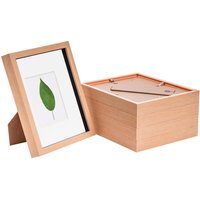 "3D Box Photo Frame - 8x10"" with 4 x 6"" Mount - Pack of 5 - Light Wood"