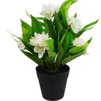 Artificial Flowering Floral Freesia House Pot Plants Ready to Display -  Freesia White
