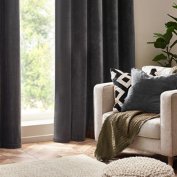 Heavy Chenille Piped Cushion - Charcoal / Polyester - thumbnail 4