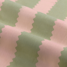 Birdie Stripe Fully Lined Ruffle Pencil Pleat Curtain Pair - Pink-Green / 168cm / 137cm - thumbnail 5