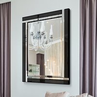 MirrorOutlet Aston Black Double Bevelled All Glass Mirror 70 x 100cm - Black - image 1