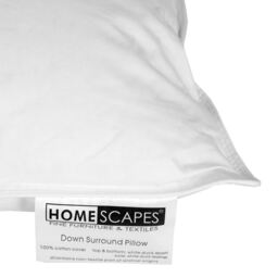 Homescapes Pure White Duck Down Surround Pillow - White - thumbnail 5