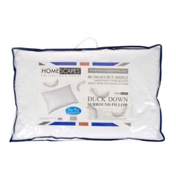 Homescapes Pure White Duck Down Surround Pillow - White - thumbnail 4