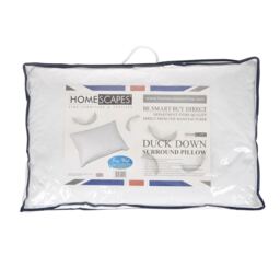 Homescapes Pure White Duck Down Surround Pillow - White - thumbnail 3