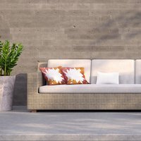 Red Autumn Border Outdoor Cushion - Orange / 60cm - thumbnail 1