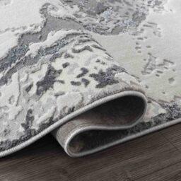 Emperor Picasso Modern Waterflow Abstract Area Rugs - Silver / 60x220 cm Runner - thumbnail 3