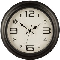 Myers 44cm Dia Matt Black Metal Wall Clock - Black