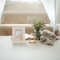 Neutral Gold Edged Velvet Frame - 6x4inch - thumbnail 1
