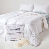 Homescapes Duck Down 13.5 Tog (4.5 plus 9 Tog) All Season Duvet - White / Super King size