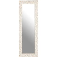 Jensen Rectangular Silver Wall Mirror - White
