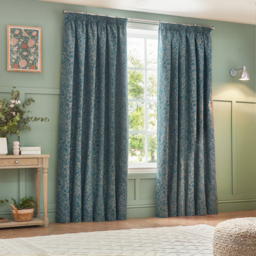 Grantley Jacquard Pencil Pleat Curtains - Wedgewood / 228cm - thumbnail 5