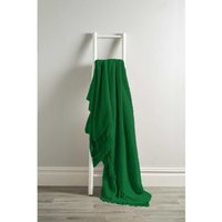 Lisbon Pure Cotton Honeycomb Throw - Emerald Green / 178cm / 254cm