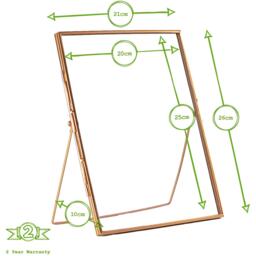 "8x10"" Standing Metal Photo Frame Rose Gold - Rose Gold" - thumbnail 3