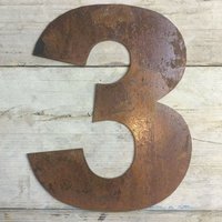Personalised Metal lettering , Personalised Gift , Rusty Chunky Number 3 - Rusted