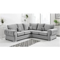 VERONA Plush Fabric 2 Corner 2 (2C2) Sofa - GREY