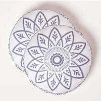 Henna Round Grey Outdoor Cushion 40 cm, Set of 2 - Grey - image 1