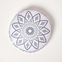 Henna Round Grey Outdoor Cushion 40 cm, Set of 2 - Grey - thumbnail 5