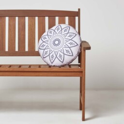 Henna Round Grey Outdoor Cushion 40 cm, Set of 2 - Grey - thumbnail 2