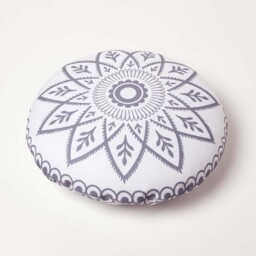 Henna Round Grey Outdoor Cushion 40 cm, Set of 2 - Grey - thumbnail 4