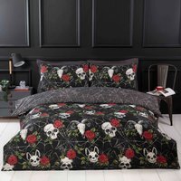 Skulls Roses Microfibre Duvet Set - Multi / King