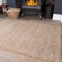 Soft Value Deep Shaggy Pile Rug - Oatmeal / 270 x 180cm - thumbnail 1
