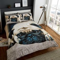 Luxury 3D Sweet Pug Duvet Cover and Pillowcase Set - Sweet Pug