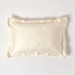 Homescapes Organic Egyptian Cotton Pillowcase, Oxford Style - Cream - thumbnail 2