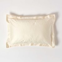 Homescapes Organic Egyptian Cotton Pillowcase, Oxford Style - Cream