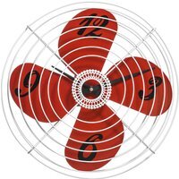 Misam 38cm Dia Red Retro Fan Design Wall Clock - Red