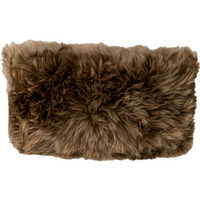 Long Hair Sheepskin Cushion - Brown - image 1