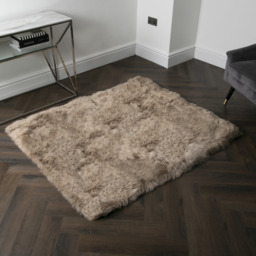 Long Hair Sheepskin Cushion - Brown - thumbnail 5