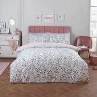 Dreamscene Dalmatian Print Duvet Cover Bedding Set - Pink / Superking